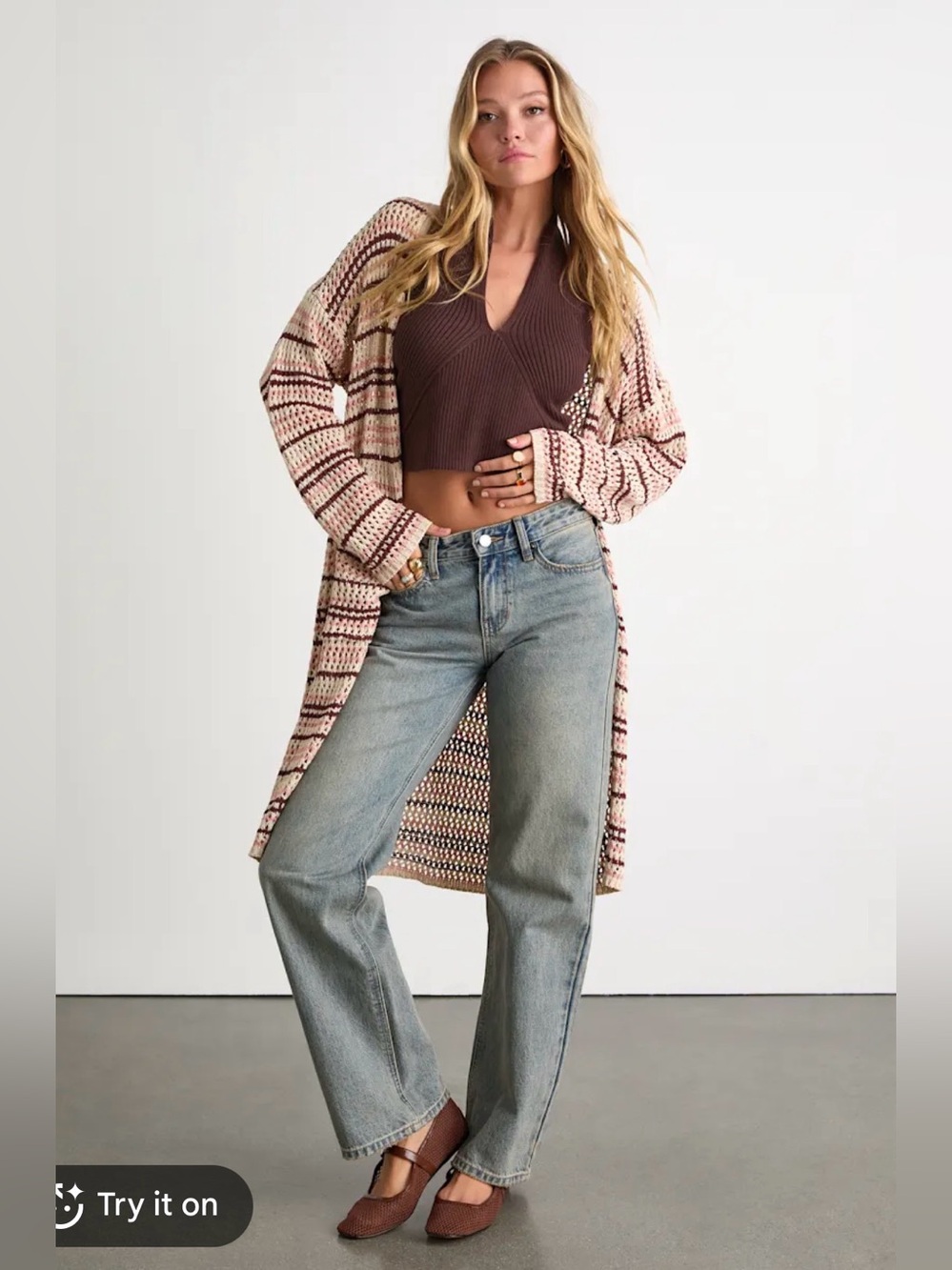 lulus long striped cardigan